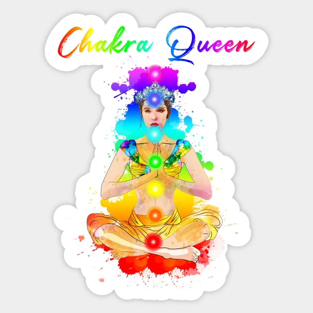 Chakra Queen Reiki Zen Meditation Spiritual Sticker by Chakra Shine